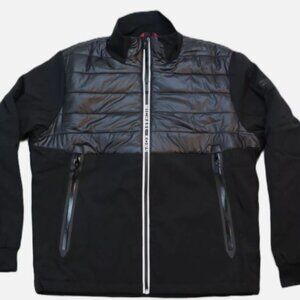 Michael Kors Mix Media Soft Shell Knit Collar Jacket Men's Size M Black New